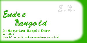 endre mangold business card